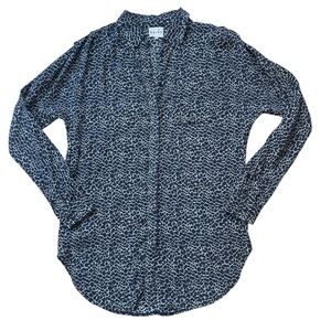 Reiss Navy and White Printed Button-Down Shirt